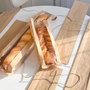 크라프트 창 비닐 무지봉투 (100매) 바게트 종이 포장지 빵 카페 베이커리 카페 인기상품 / 바게트 포장