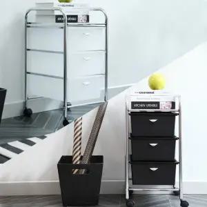 미드센츄리 모던 크롬 이동식 싱글 더블 트롤리 3단 4단 5단