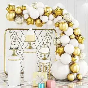 파티 풍선세트 화이트골드 손펌프포함 입학 포토존 (WFHRX1D)