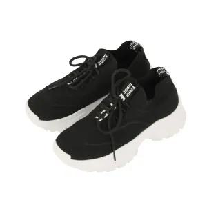 [지센]레터링 니트 스니커즈 LAASO202_BK