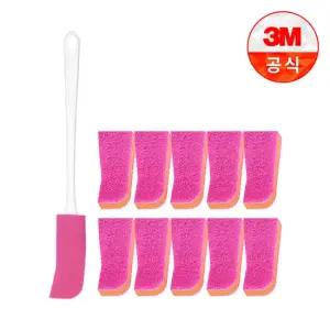 플라스틱병용 보틀 수세미 핸들 1입+리필 1입)+리필 1입 10개