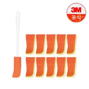 스테인레스 유리병용 보틀 수세미 핸들 1입+리필 1입)+리필 1입 10개