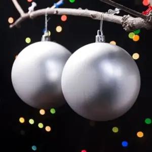 실버무광볼2p세트(10cm)트리장식볼 (WFHWNLS)