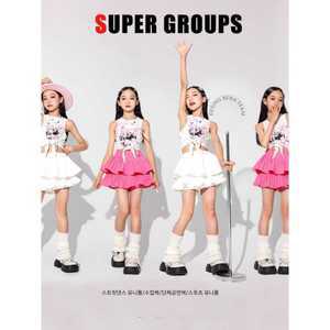 아동방송댄스복 주니어 걸스힙합 무대 댄스의상 제품 공연 럭키비키 초등학생 캐주얼 원영턴 댄스복 스커트