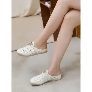 [하프클럽/]소가죽 펀칭 스니커즈뮬 2.5cm