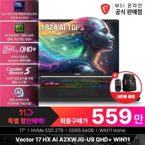 MSI 벡터 17 HX AI A2XWJG-U9 QHD+ WIN11 (울트라9-275HX/QHD+/240Hz)
