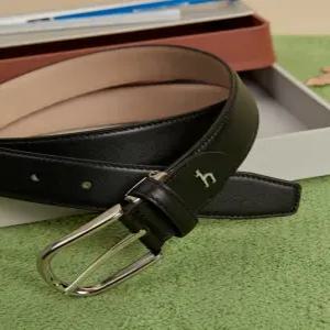 헤지스 액세서리 남성 24FW [스테디셀러]블랙 단색 소가죽 벨트 WUBE4F205BK