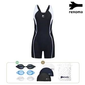 [롯데백화점]레노마 여아동 4부X백 원피스수영복수경수모세트 GS2F865SET_BK