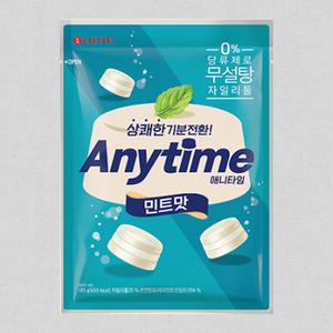 롯데 애니타임 민트맛 185g 무설탕 자일리톨 대용량 사탕