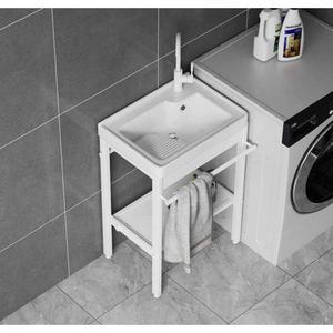 세면대하부장 세정대 야외 세면대장 61X50 60CM 무타공 빨래통 손세정대 화이트 화장실