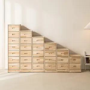 [엣지퍼니처]노바 400 삼나무 원목 2/3/4/5/6/7단 서랍장 시리즈