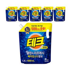 테크 클린앤리프레쉬 1.8L+ 500ML 일반 리필 , 6개
