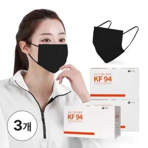 퓨어네이처 국산 볼밀착특허 KF94 덴탈형마스크 벌크포장 블랙 대형 3박스 총 150매