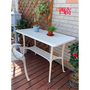 카페 철제 야외 테이블 포토존 화이트 캐주얼 4개 까페 소형 긴테이블 전원주택 분위기