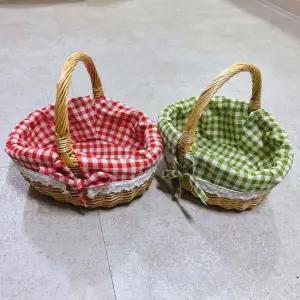 라탄 바구니 학교 유치원 인테리어 소품 라탄바구니 손잡이라탄바구니 피크닉라탄바구니