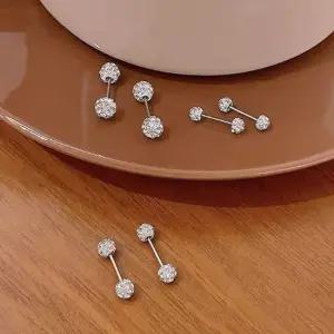 여성 베이직 큐빅 볼 패션 피어싱 데일리 귀걸이 5mm 볼피어싱 5mm피어싱 써지컬피어싱