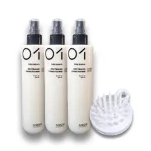 아모스 소프트닝 컨디셔너 750ml(250mlx3개)+샴푸브러쉬