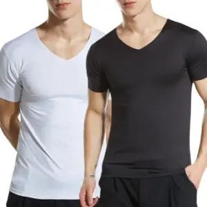 고품질 남성 아이스 쿨 브이넥 기능성 반팔티 냉감 쿨링 티셔츠 (WFJ7BO2)