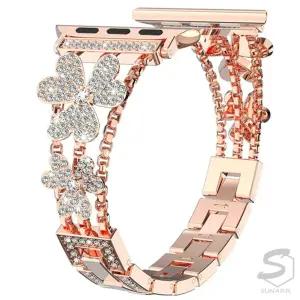 애플워치4 40mm 44mm 호환 럭셔리 플라워 큐빅 스테인리스 스틸 메탈밴드 시계