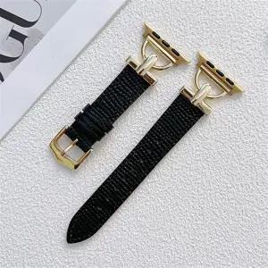 애플워치5 40 44mm 호환 슬림 가죽 스테인리스 스틸 고리 시계줄 스트랩