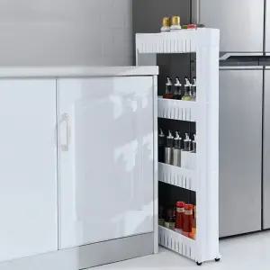 글라움베어 이동식 틈새수납선반 조립식 주방 거실 슬림 세탁실수납장