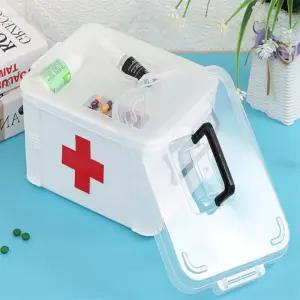 핫딜 구급함대형 투명커버 2단 구급함33cm