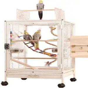 대형 아크릴 새장 앵무새 이동식 케이지새집 놀이터 포함 날림장