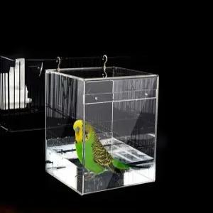 앵무새 물놀이 가능한 아크릴 걸이식 투명 목욕탕 물통 조류 새용품