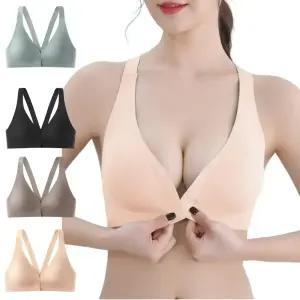 1개 + 1개 심리스브라 볼륨업 앞후크 노와이어 패드내장형 쳐진가슴 브라렛 브래지어 속옷