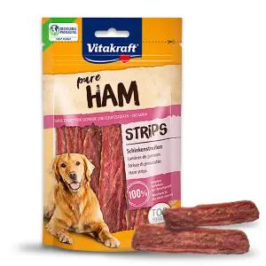 비타크래프트 강아지 퓨어 햄 스트립스, 돼지고기, 80g - 유통기한 임박 할인 (26.3.9)