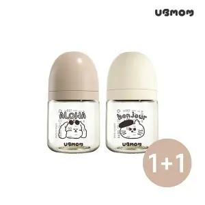 [유비맘][손수건 1P 증정]유비맘 PPSU 몽자몽이 젖병 120ml(SS꼭지포함) 1+1
