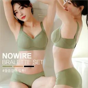 D36031들뜸없는 노와이어브라 심리스 노라인 요가 스포츠브라 여성속옷세트
