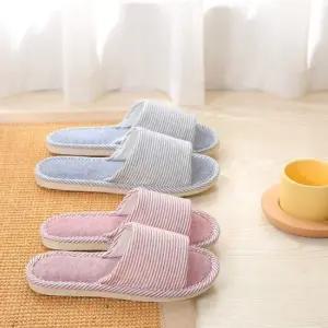 스트라이프 코튼 앞트임 실내화 네이비 280mm) 사무실 층간소음방지실내화