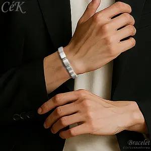 클루아조네 은팔찌 게르마늄의 헬스 이펙트와 무광 브러쉬의 세련된 중량감 CeK 8919M