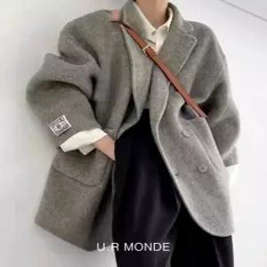 [유아몽드]데일리 베이직 핸드메이드 울 코트 하프 코트 루즈핏