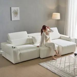 세인트블랑 릴렉시아 슬라이드 모션 아쿠아텍스 리클라이너 확장 패브릭 4인용 소파 sk