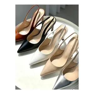 [아이슈즈]여서용 뾰족코 키높이 하이힐 슬링백 구두 굽9cm