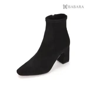 [바바라] 스웨이드 앵클부츠 7.5cm_BBC807BK