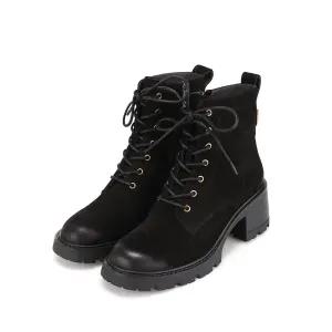 바바라 소가죽 베이직 뒷 금장 고리 장식 워커 여성 앵클 부츠 7cm_BBH864