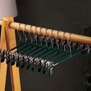 바지걸이 치마걸이 10p세트그린 논슬립 논슬립바지걸이 논슬립바지옷걸이 코팅옷걸이