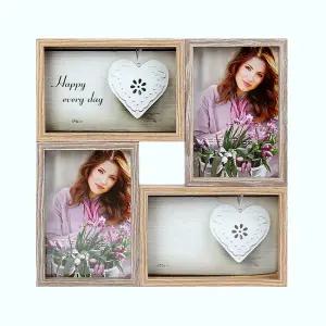 OCE 4단 사진 벽걸이 탁상 유리 갤러리 액자 4X6