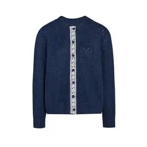 [JJ지고트](신세계 사우스시티)플로럴 배색 레이스 라운드넥 가디건 GRBN1CD551