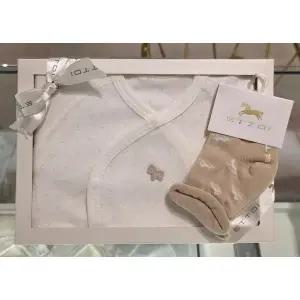 [에뜨와](본점) (임신출산선물)모모배내가운X양말세트 (07S117101S2)