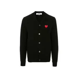 [꼼데가르송]24FW 레드 와펜 브이넥 가디건 블랙 AX-N008-051-1