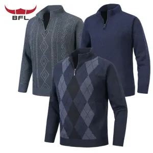 겨울 버팔로 남자 보아털 니트 집업티 카라넥 남성 니트티 긴팔 티셔츠