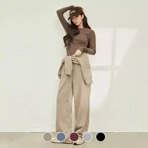 415921 여 언브러시드 테리 스트레이트 팬츠