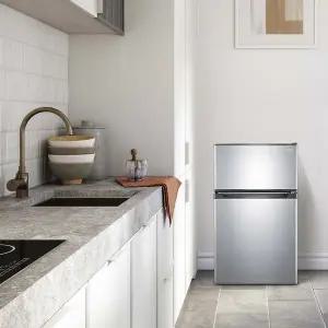 [LUCOMS]루컴즈 86L 2도어 냉장고 R86M2-S 메탈실버 원룸 소형 미니 기사설치포함