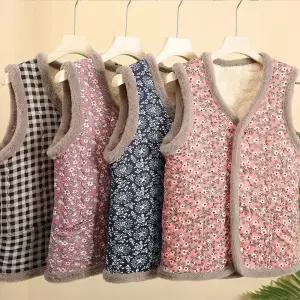 (플라워털조끼/7컬러)겨울 방한 촌캉스 후끈 열 누빔 김장 베스트 경량 꽃무늬 할머니 엄마 중년층 커플