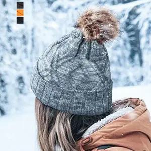 [퀸이즈][퀸이즈] 티르 방울 폼폼 기모안감 니트 비니 모자