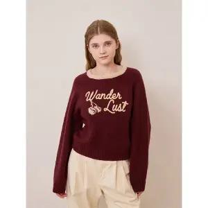 [키르시](대구신세계)핸드 스티치 크롭 풀오버 [다크 레드]